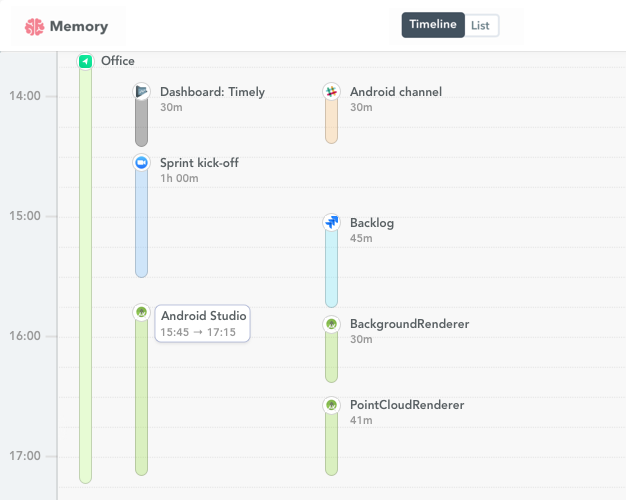 Android Studio time tracking