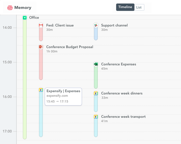 Expensify time tracking